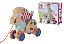 Jouets à tirer - Chien en bois à tirer l'animal Eichhorn Dog Pull-along avec une tête mobile à partir de 12 mois_0