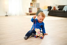 Jouets à tirer - Chien en bois à tirer l'animal Eichhorn Dog Pull-along avec une tête mobile à partir de 12 mois_5