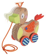 Ťahacie hračky - Drevená kačička na ťahanie Duck Pull-along Animal Eichhorn s pohyblivou hlavou od 12 mes_1