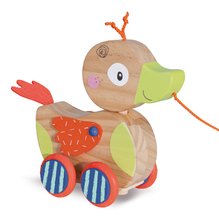 Ťahacie hračky - Drevená kačička na ťahanie Duck Pull-along Animal Eichhorn s pohyblivou hlavou od 12 mes_2