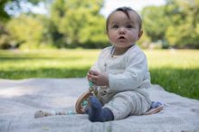 Játékok kiságy fölé - Fa lánc babakocsira Bio 100% Natur Baby Pure Pramchain Eichhorn gyöngyökkel csengettyűkkel és plüss fülekkel 0 hó-tól_4