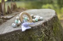 Játékok kiságy fölé - Fa lánc babakocsira Bio 100% Natur Baby Pure Pramchain Eichhorn gyöngyökkel csengettyűkkel és plüss fülekkel 0 hó-tól_7