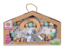 Spielzeuge über das Kinderbett - Holz Kinderwagenkette Bio 100% Natur Baby Pure Pramchain Eichhorn mit Glocken Perlen und Plüschohren ab 0 Monaten_4