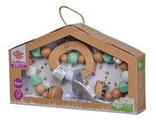 Jouets au-dessus du lit - Chaîne en bois pour poussette Bio 100% Natur Baby Pure Pramchain Eichhorn Avec des clochettes, des perles et des oreilles en peluche à partir de 0 mois_5