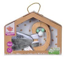 Rasseln und Beißringe - Holzrassel mit Glöckchen Bio 100% Natur Baby Pure Rattle Eichhorn mit Griff und Plüschohren ab 3 Monaten_3