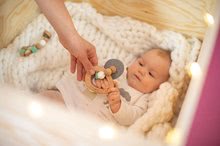 Chrastítka a kousátka - Dřevěné chrastítko se zvonečky Bio 100% Natur Baby Pure Rattle Eichhorn s držadlem a plyšovými oušky od 3 měsíců_7