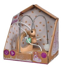 Jouets didactiques en bois - Labyrinthe en bois avec une cloche et un miroir Baby Pure Bead Maze Eichhorn Jeu à 2 voies à partir de 12 mois_0