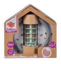 Chrastítka a kousátka - Dřevěné chrastítko Baby Pure Rattle Ring Eichhorn s držadlem a válcem s kuličkami od 0 měsíců_2