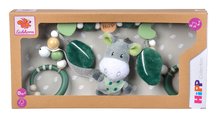 Spielzeuge über das Kinderbett - Holzkette Baby Hipp Pramchair Eichhorn für einen Kinderwagen mit Plüschesel und Glöckchen ab 0 Monaten EH5861_2