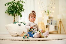 Hračky nad postýlku - Dřevěný řetízek Baby HIPP Pramchain Eichhorn na kočárek s plyšovým oslíkem a zvonky od 0 měsíců_7