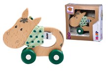 Entwicklung der Motorik - Holztier zum Ziehen Esel Baby Hipp Push Donkey Eichhorn mit Textiltuch ab 12 Monaten EH5867_2
