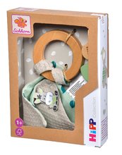 Rasseln und Beißringe - Rassel aus Holz Baby Hipp Grasping Toy Eichhorn mit Tuch - zum Kuscheln ab 12 Monaten EH5871_2