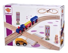 Trains en bois et rails - Le circuit de train en bois Train Figure-of 8 Railway Eichhorn Avec le train, les wagons et les accessoires, 27 pièces, 290 cm de longueur de voie_3