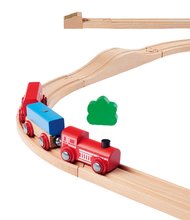 Drveni vlakići i staze za vlakiće - Drvena željeznica s vatrogasnom postajom Train Set Firestation Eichhorn s vlakom 33 elemenata dužina pruge 235 cm_1