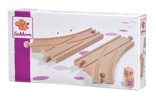 Drewniane pociągi i kolejki - Części zapasowe do kolejki szynowej Switching Tracks Train Eichhorn rozjazdy kolejowe, 2 szt o długości 14,5 cm, od 3 roku życia_1