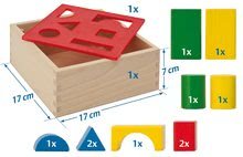 Dřevěné kostky - Dřevěná vkládačka Posting Box Eichhorn s 10 kostkami různých tvarů a barev 12 dílů od 12 měsíců_1