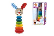 Lesene didaktične igrače - Leseni zajček Stacking Rabbit Baby Eichhorn višina 18 cm za zlaganje s plišastimi ušeski od 12 mes_0