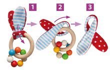 Ropotuljice in grizala - Lesena ropotuljica Toy with Ears Baby Eichhorn z ušeski in kroglicami od 3 mes_0