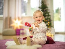 Hochets et jouets de dentition - Hochet en bois Eichhorn Baby Ears, avec des oreilles et des billes, à partir de 3 mois_0