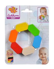 Hrkálky a hryzátka - Drevená hrkálka Grasping Hexagon Baby Eichhorn šestuhoľník od 3 mes_1