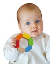 Chrastítka a kousátka - Dřevěné chrastítko Grasping Hexagon Baby Eichhorn šestiúhelník od 3 měsíců_0