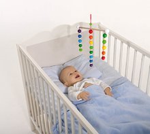 Hračky nad postýlku - Dřevěný kolotoč nad postýlku Baby Mobile Eichhorn s barevnými kuličkami od 0 měsíců_0
