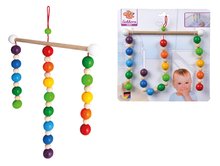Jucării deasupra pătuțului - Carusel din lemn deasupra pătuțului Baby Mobile Eichhorn cu biluțe colorate de 0 luni_1
