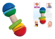 Hochets et jouets de dentition - Jouet en bois Bar Grasping Toy Eichhorn avec des anneaux colorés, à partir de 3 mois_1