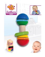 Hrkálky a hryzátka - Drevená hrkálka Bar Grasping Toy Eichhorn s farebnými krúžkami od 3 mes_2