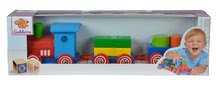 Dřevěné kostky - Dřevěný vláček s kostkami Coloured Train Eichhorn lokomotiva s 2 vagony 7 dílů od 12 měsíců_2