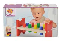 Jouets didactiques en bois - Banc à marteler en bois Eichhorn avec un marteau et 8 cylindres de couleur, 10 pièces, à partir de 12 mois_3