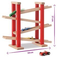  Készségfejlesztő fajátékok - Fa golyófuttató autópálya Race Track Eichhorn 4 versenyautóval 12 hó-tól_0