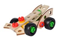 Jocuri de construit din lemn Eichhorn - Jucărie de connstruit din lemn trei mașini de curse Constructor Racer Eichhorn Formula 1 și 2 mașinuțe 35 piese de la 3 ani_0