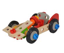 Jocuri de construit din lemn Eichhorn - Joc de construit din lemn mașinuțe Constructor Pedal Car Eichhorn trei modele (tractor, mașină și mașină de curse) 65 piese de la 3 ani_0