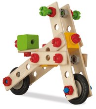 Giochi di costruzioni in legno Eichhorn - Costruzione in legno e moto Constructor Sccoter Eichhorn 4 modelli (moto, aereo, monopattino, libellula) 65 pezzi_0