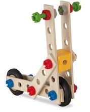 Giochi di costruzioni in legno Eichhorn - Costruzione in legno e moto Constructor Sccoter Eichhorn 4 modelli (moto, aereo, monopattino, libellula) 65 pezzi_2