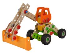 Fa építőjátékok Eichhorn - Fa építőjáték homlokrakodó Constructor Wheel Loader Eichhorn 6 modell (homlokrakodó, daru, mobildaru, teherautó, unimog, bigfoot) 140 darabos 5 évtől_0