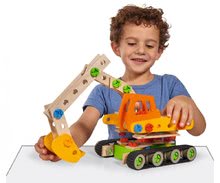 Giochi di costruzioni in legno Eichhorn - Costruzione in legno e gru cingolata Constructor Crawler Excavator Eichhorn 4 modelli (gru, gru cingolata, vagone, quad da neve) 170 pezzi dai 6 anni_1