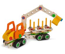 Jocuri de construit din lemn Eichhorn - Joc de construit din lemn macara pe șenile Constructor Crawler Excavator Eichhorn 4 modele (macara, macara pe șenile, vagon, atv de zăpadă) 170 piese de la 6 ani_2