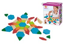 Drevené kocky - Drevená skladačka mozaika Mosaic Game Eichhorn 200 farebných kociek rôzne tvary_0