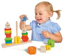 Jucării pentru dezvoltarea abilitătii copiiilor - Jucărie de construit din lemn figurine Stacking Puzzle Figures Eichhorn colorate și forme cu model 21 piese de la 12 luni_1