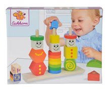 Dřevěné didaktické hračky - Dřevěná skládačka figurky Stacking Puzzle Figures Eichhorn barevné a vzorované tvary 21 dílů od 12 měsíců_3