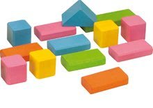 Fa építőkockák - Fakockák Coloured Wooden Blocks Eichhorn színesek 75 db különböző formák 25 mm magas 12 hó-tól_1