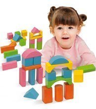 Fa építőkockák - Fakockák Coloured Wooden Blocks Eichhorn színesek 75 db különböző formák 25 mm magas 12 hó-tól_0