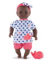 Lutke za djecu od 18 mjeseci - Lutka za kupanje Bebe Bath Alyzee Corolle s crnim trepćućim očima s ribom 30 cm od 18 mjeseci starosti_0