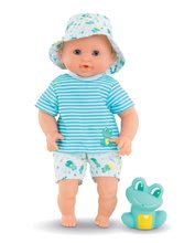 Puppen ab 18 Monaten - Puppe für Bad Baby Bath Marin Mon Premiere Corolle mit blauen Scheraugen und Frosch 30 cm ab 18 Monate_0