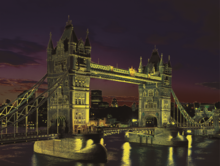 Stari vnosi - Educa 10113 Puzzle Neon Tower Bridge, London 1000 ks + lepilo Fix Puzzle od 12 leta_1