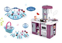 Kuchyňky pro děti sety - Set kuchyňka Tefal Studio XL Smoby s myčkou nádobí a lednicí a piknikový košík Frozen_13