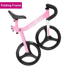 Babytaxiuri de la 18 luni - Bicicletă pliabilă fără pedale Folding Balance Bike Pink smarTrike roz din aluminiu cu mânere ergonomice de la 2-5 ani și echipament de protecție cadou_0