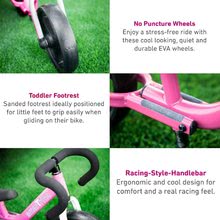 Poganjalci od 18. meseca - Poganjalno kolo zložljivo Folding Balance Bike Pink smarTrike rožnato iz aluminija z ergonomskimi ročkami od 2-5 leta in ščitniki za darilo_3